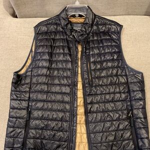 J. Crew Navy and Tan Quilted Vest